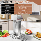 Hakka 25L/55lb Electric Sausage Stuffer 2 Speed  Meat Maker Filler
